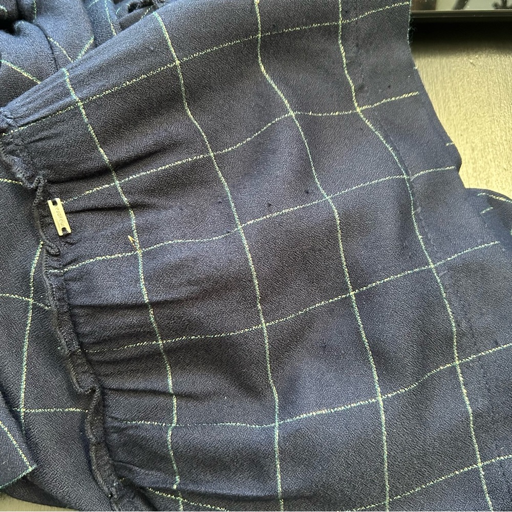 Mayoral Girls Navy Blue And Gold Check Dress, Size 8 - Picture 12 of 12